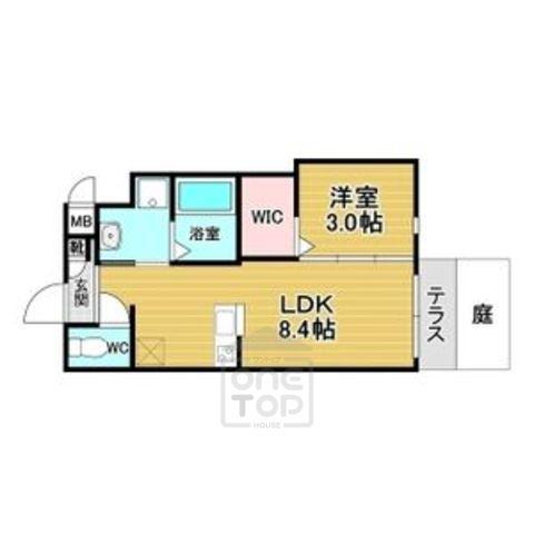 リアコート千里丘1ノース(1LDK/1階)の間取り写真