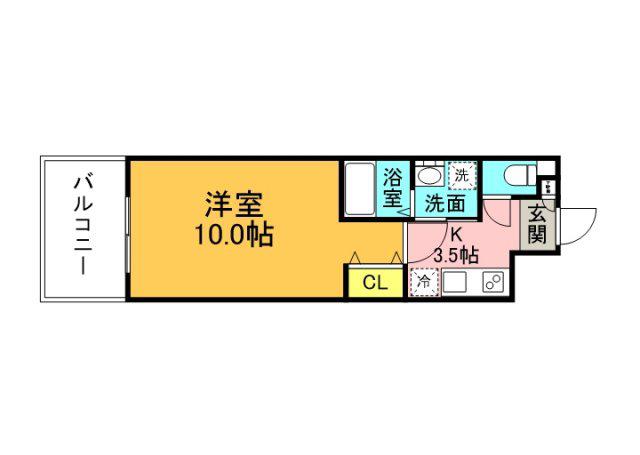FLARE HIRATSUKA(1K/4階)の間取り写真