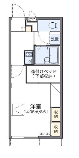 レオパレス辻九第三(1K/1階)の間取り写真