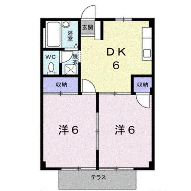 シティハイツ成和(2DK/1階)の間取り写真