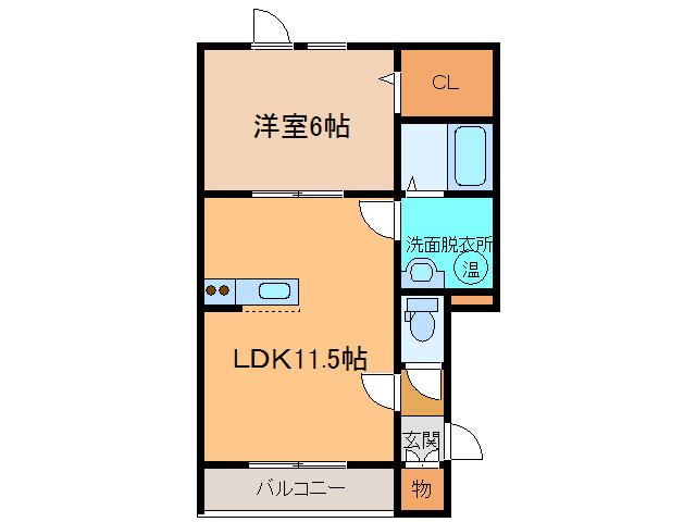 GRAN S9II(1LDK/1階)の間取り写真