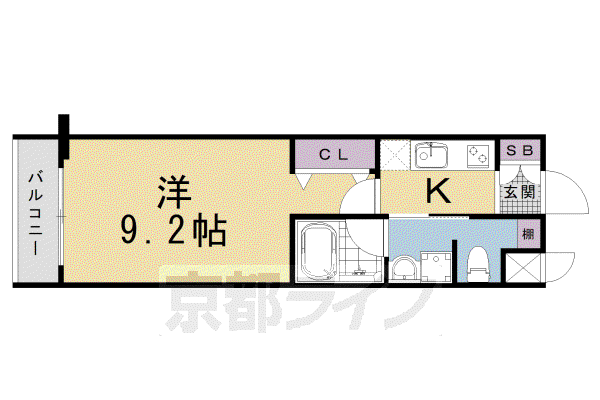 ベラジオ京都駅東II(1K/3階)の間取り写真