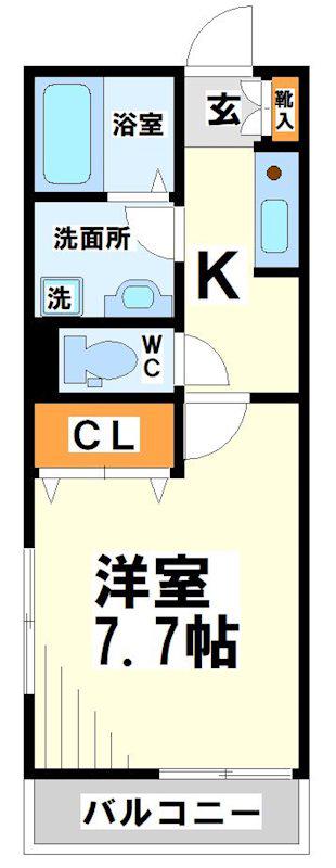 エミネンス多摩川(1K/1階)の間取り写真