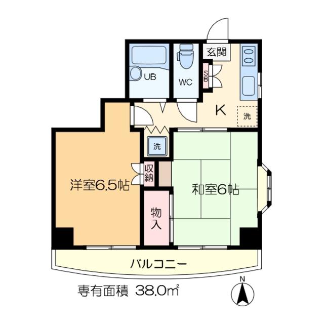 ヴィスタハウスNO5(2K/5階)の間取り写真