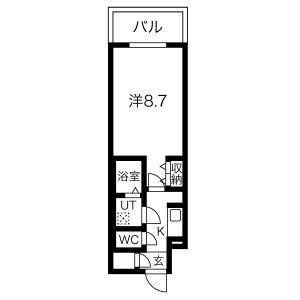 ファステート葵桜通リブレ(1K/13階)の間取り写真