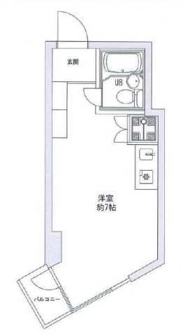 三越東中野マンション(ワンルーム/8階)の間取り写真