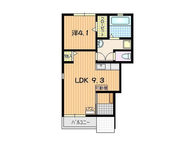 LAPAGE(1LDK/1階)の間取り写真