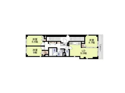 MONT NOIR大岡山(3LDK/2階)の間取り写真