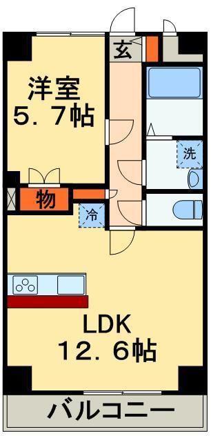 KALMIA イースト(1LDK/3階)の間取り写真