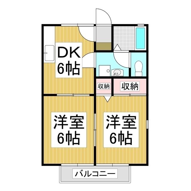 メゾンT&K A棟(2DK/1階)の間取り写真
