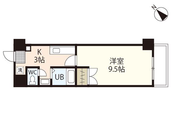コンフォール下原(1K/8階)の間取り写真