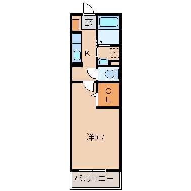リンデンバウムII(1K/3階)の間取り写真