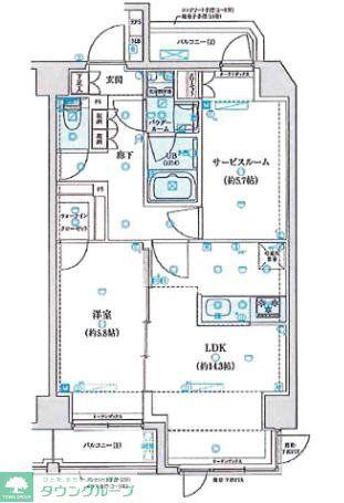 GENOVIA 五反野 SKYGARDEN(1SLDK/10階)の間取り写真
