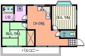 コーポ上木崎(2DK/2階)の間取り写真