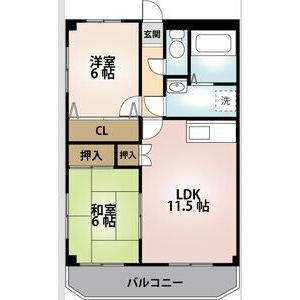 エクセランス高橋(2LDK/3階)の間取り写真