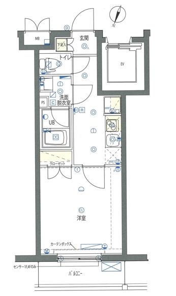 ボンズテラス石神井公園(1K/2階)の間取り写真