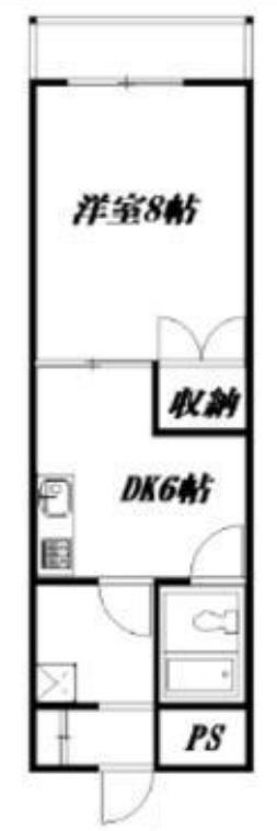 ジオナ松屋町(1DK/4階)の間取り写真