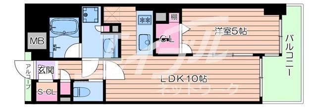 グランアッシュ江坂(1LDK/6階)の間取り写真
