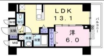 菊水レジデンス綱島I(1LDK/2階)の間取り写真