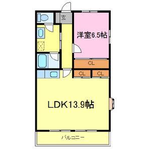 ハイクオリティI(1LDK/5階)の間取り写真