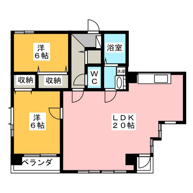 CONFORT-IK(2LDK/4階)の間取り写真