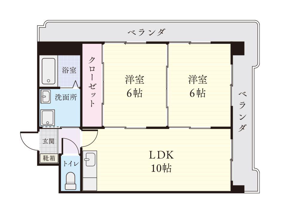 ビレッヂ高麗(2LDK/3階)の間取り写真