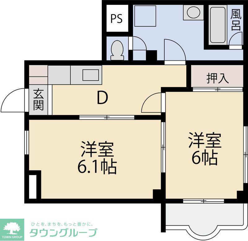 北赤羽マンション(2K/1階)の間取り写真