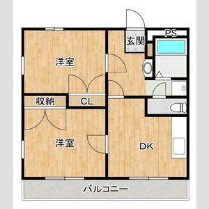 セレーノオジマI(2DK/2階)の間取り写真