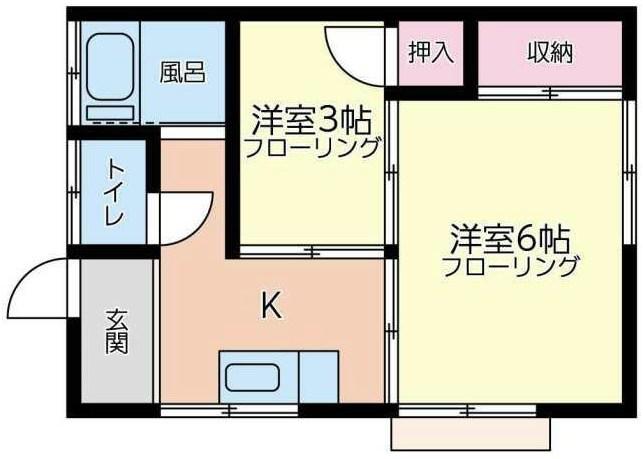 ネオステージ永田イースト(2K/2階)の間取り写真