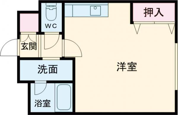ラフォレ美原(ワンルーム/3階)の間取り写真