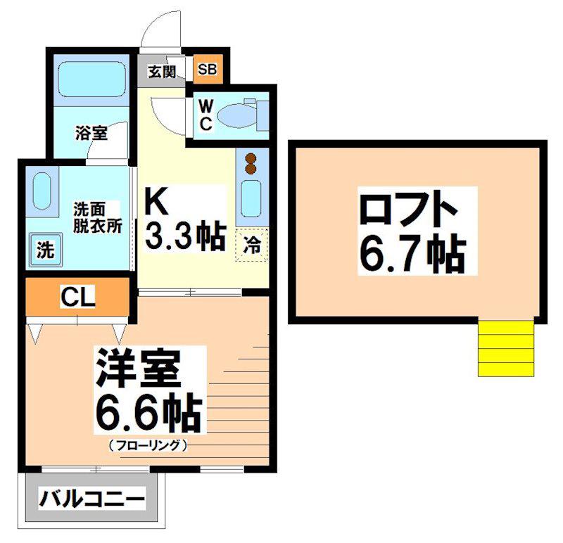 グランパセオ方南町(1DK/4階)の間取り写真
