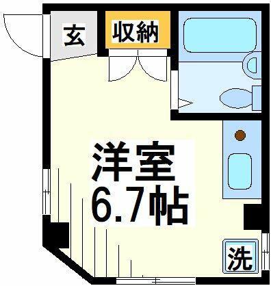 レインジア東林間(ワンルーム/2階)の間取り写真