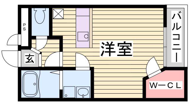 レオパレスMAPLE(1K/2階)の間取り写真