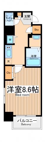 ベルヌーブラビ(1K/3階)の間取り写真