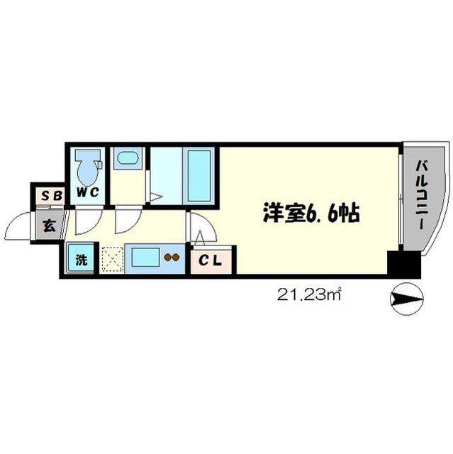 SERENITE谷四(1K/6階)の間取り写真