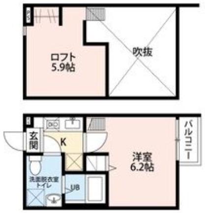 ブエナビスタ長町(1K/2階)の間取り写真