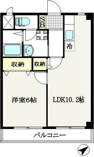 T1ハイムアルバーニ(1LDK/2階)の間取り写真