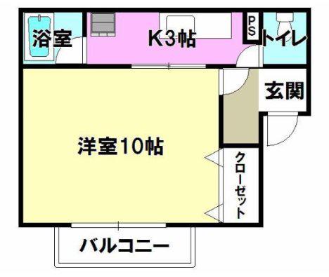 アーベインフラット(1K/1階)の間取り写真
