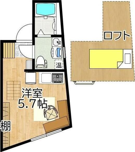 エステラ(ワンルーム/5階)の間取り写真