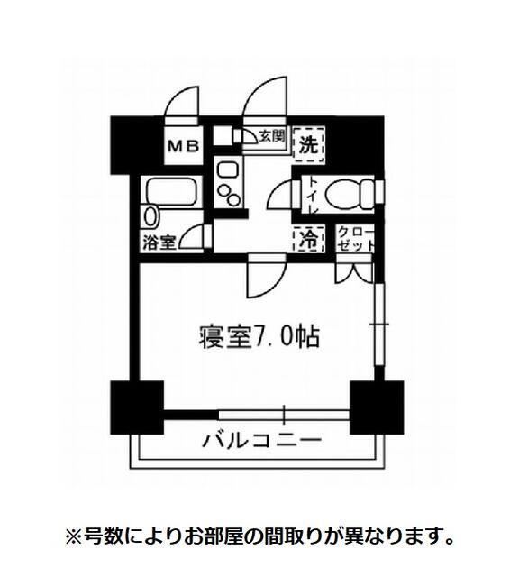 レジディア月島III(1K/7階)の間取り写真
