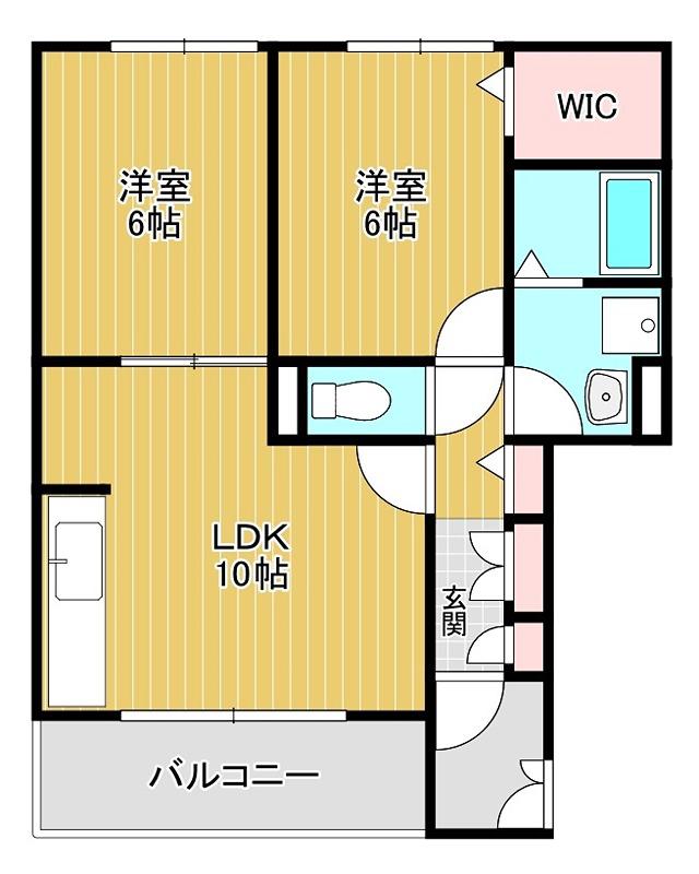 フラーリッシュ(2LDK/1階)の間取り写真
