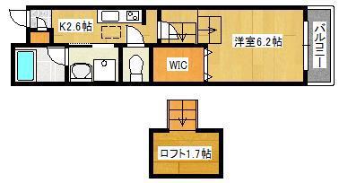 ESPLANADE吉野町(1K/1階)の間取り写真