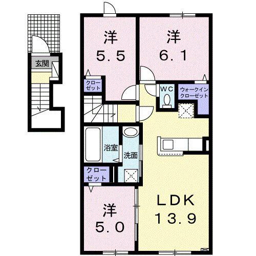 ネオ グレイスIII(3LDK/2階)の間取り写真