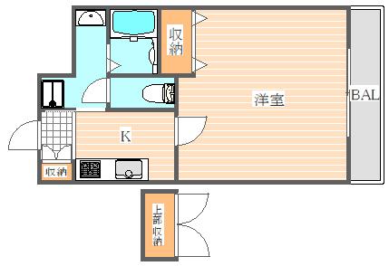 CRESTHILLS(1K/8階)の間取り写真