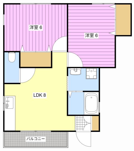 KAPARAS(2LDK/2階)の間取り写真