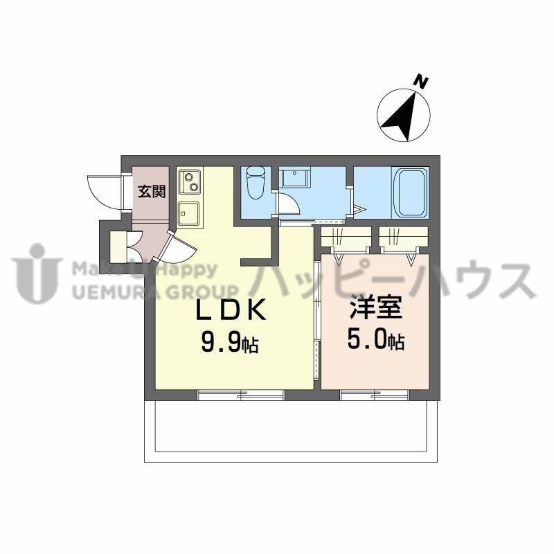 シャーメゾン上大利レジデンス(1LDK/1階)の間取り写真