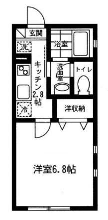 ブランシャトー(1K/1階)の間取り写真