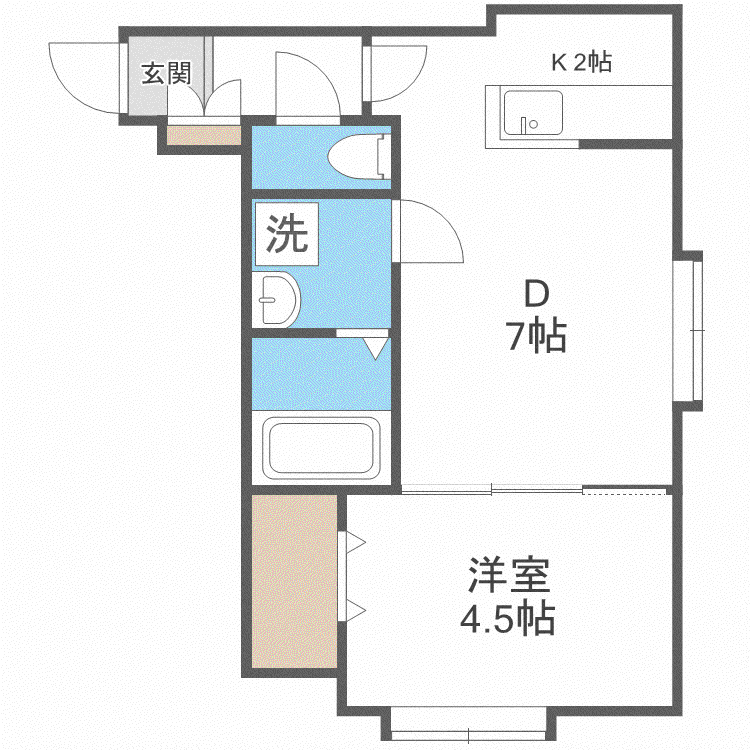 グラディート32(1LDK/2階)の間取り写真
