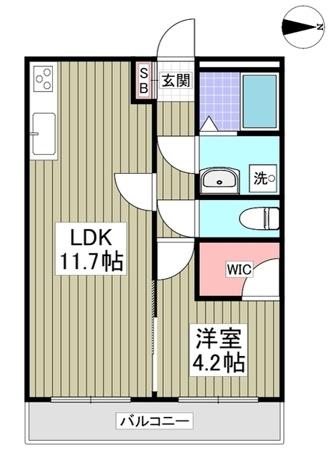 リブレス金町東水元(1LDK/1階)の間取り写真