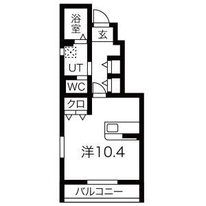 コンフォートルーチェ A(1K/1階)の間取り写真